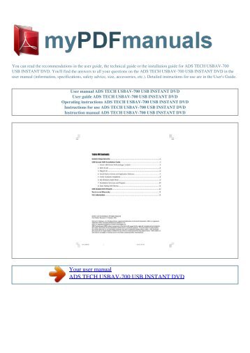 ADS Tech USB Instant DVD XP ADS Tech USB Instant DVD Driver (2019)